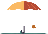 简约风格雨伞插画
