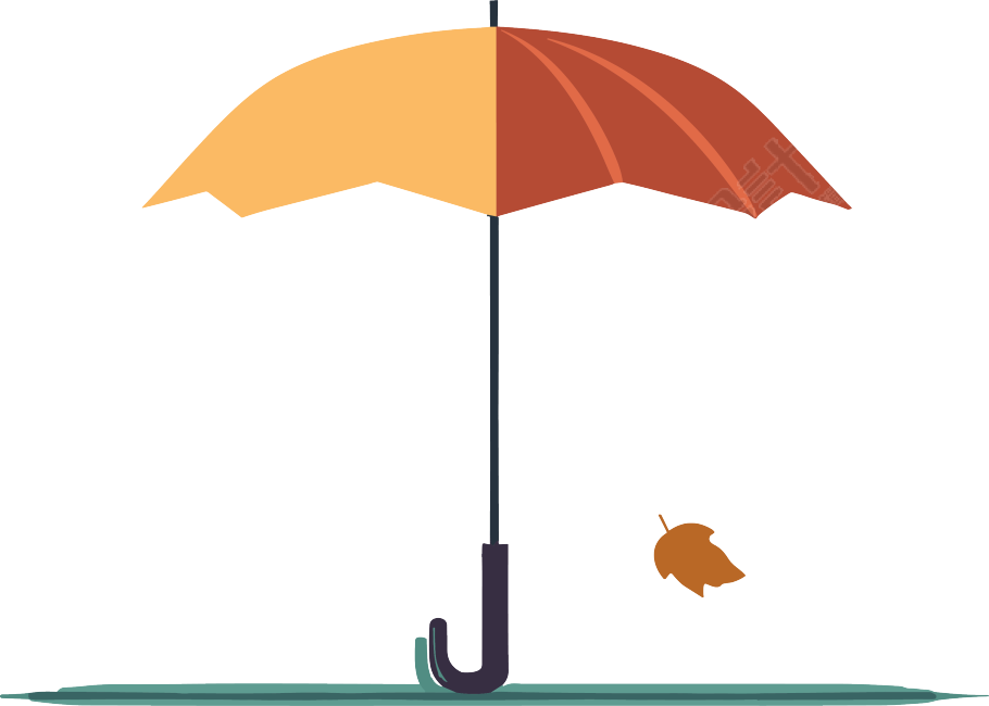 简约风格雨伞插画