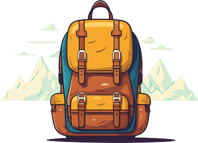 旅行背包平面设计插画