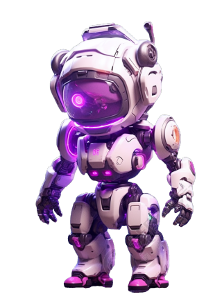 紫光头带紫色头盔机器人插画设计素材