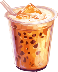 大杯珍珠奶茶饮料插画创意设计