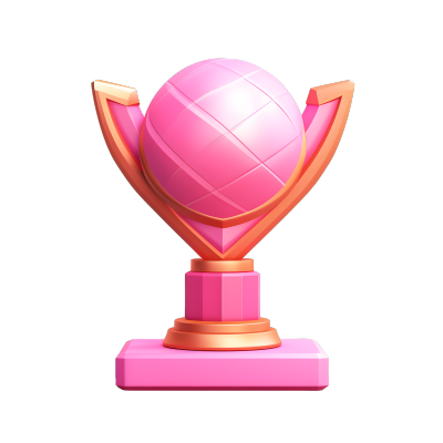 3D粉色奖杯可商用插画设计素材