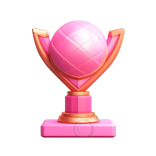 3D粉色奖杯可商用插画设计素材