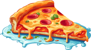 切片披萨透明背景插画