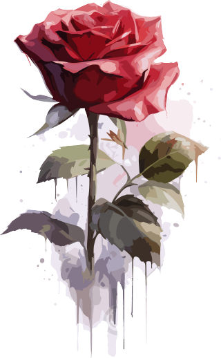 透明背景精美玫瑰插图