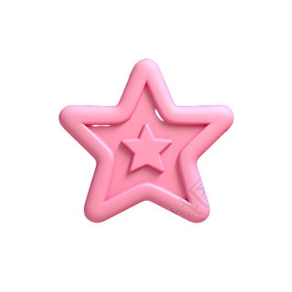 粉色系五角星3D物品图标素材