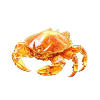 透明中秋元素3D渲染螃蟹素材