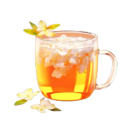 桂花茶半透明杯子中秋节插图