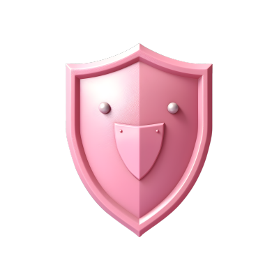 粉色防护盾3D图标素材