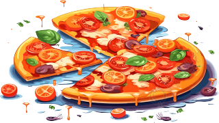 绘画艺术披萨插画创意设计元素