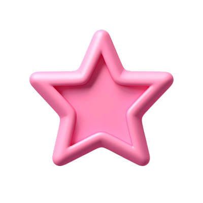 3D粉色五角星可爱卡通风格素材