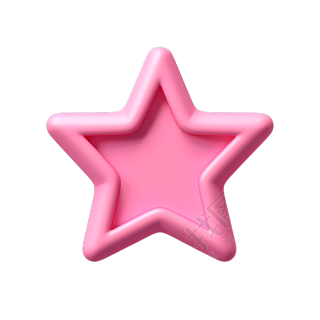 3D粉色五角星可爱卡通风格素材