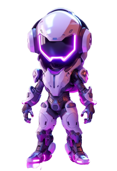 紫光炫酷机器人插画设计素材