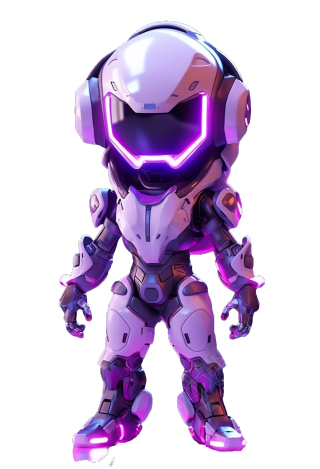 紫光炫酷机器人插画设计素材