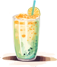 小清新奶茶商用插画