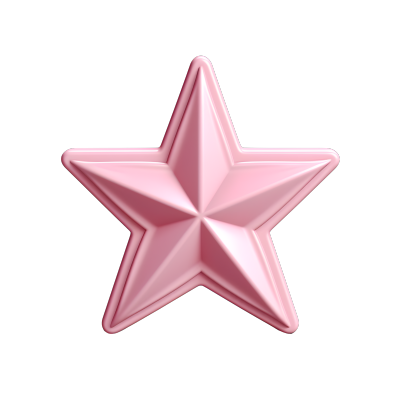 可爱粉色系3D立体星星素材
