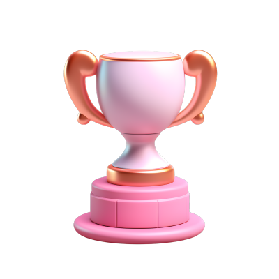 粉色系列奖杯创意设计插画