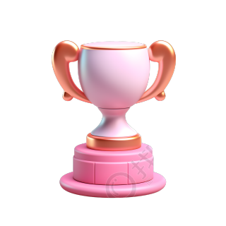 粉色系列奖杯创意设计插画