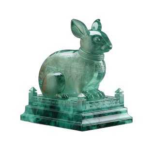 半透明兔子创意设计元素玉质雕刻素材