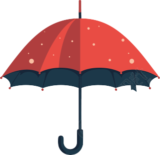 手绘雨伞插画商用素材
