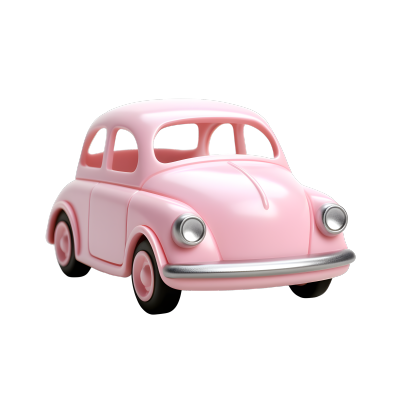 可爱小汽车3D图标插画设计素材