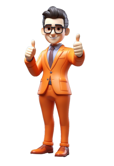 竖大拇指的商务男士3D插画设计