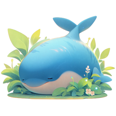 可爱鲸鱼动物盲盒设计插画