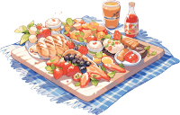 可商用户外野餐用品插画素材
