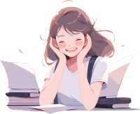 可商用校园女生插画