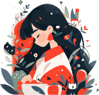 唯美水果女孩高清插画元素