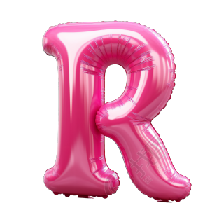 超写实气球粉色字母素材