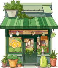 彩色卡通风格冰沙店橱窗商用素材