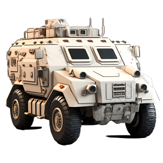 运输工具白色装甲车3D建模