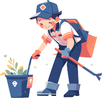 环卫工人插画设计素材