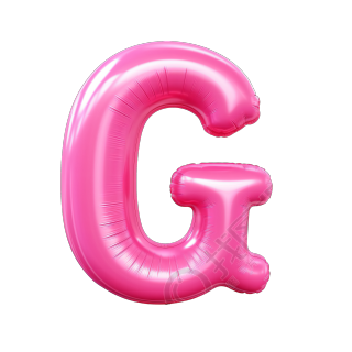 粉色充气字母创意插画素材