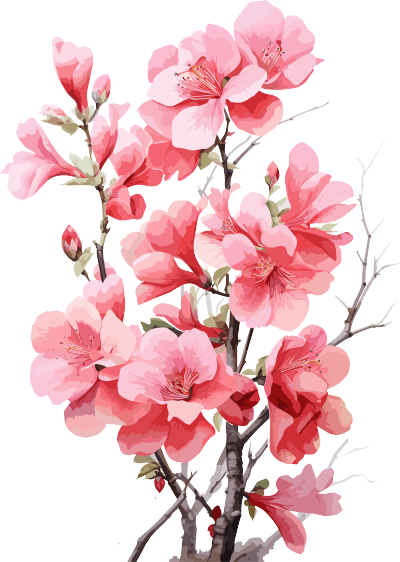 粉色花卉透明背景图形素材
