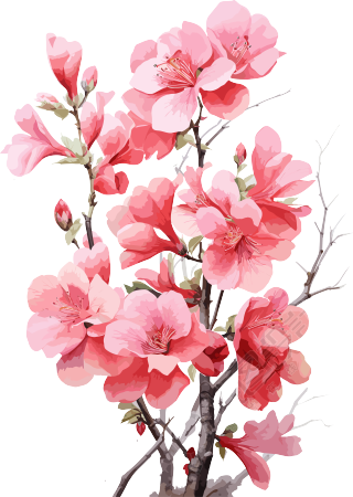 粉色花卉透明背景图形素材