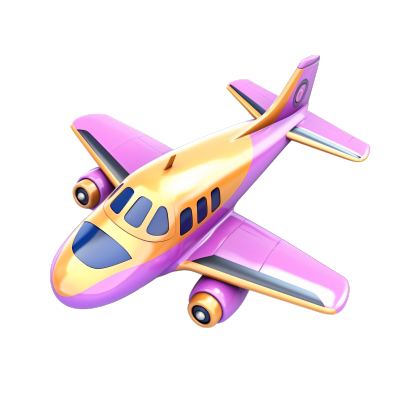 可爱简洁的玩具飞机3D素材