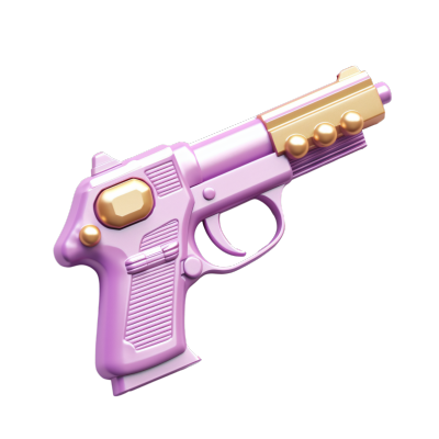 商用玩具手枪3D粉色插画