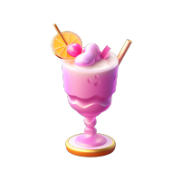 珍珠光泽的冷饮杯3D插画