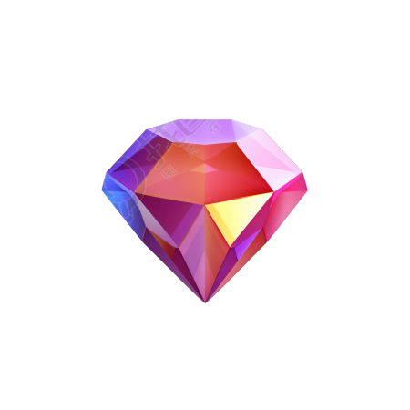 可爱精细的3D钻石插画