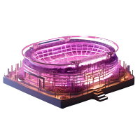 紫粉色购物建筑创意商业设计元素