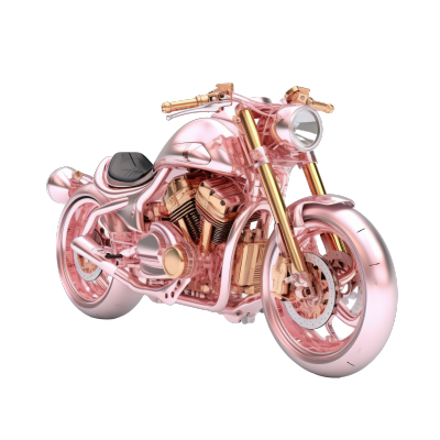 详细纹理的炫酷摩托车插画