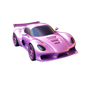 3D粉紫色玩具跑车商用素材