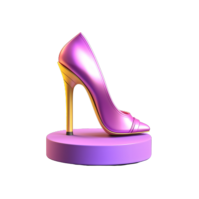 可爱简洁的高跟鞋3D物品插画