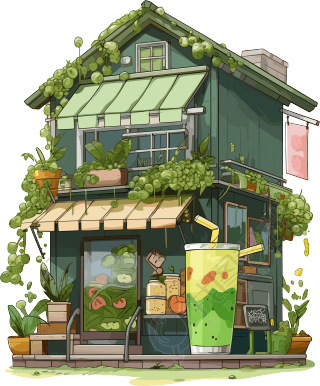 绿色果汁商店高清图形素材