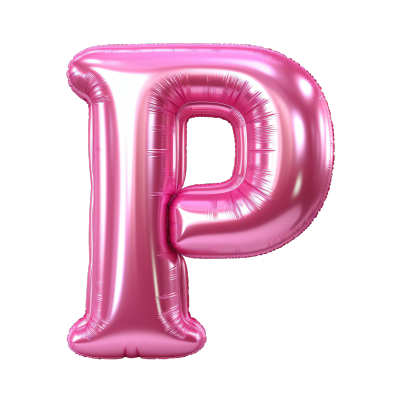 可商用的粉色气球字母高清PNG插画