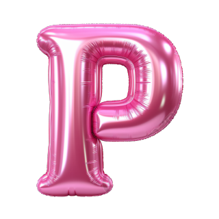 可商用的粉色气球字母高清PNG插画