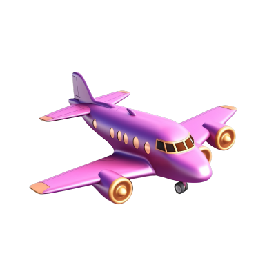 可爱精致的3D玩具飞机平滑细腻素材