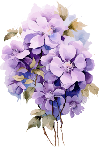 浪漫紫色花朵创意设计图形素材